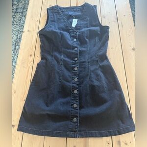 GAP Black Sleeveless button up Jean dress Size SP NWT